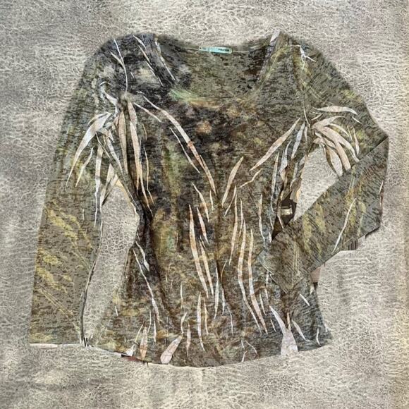 Y2k Maurices Camo Sheer Long Sleeve - Picture 1 of 5